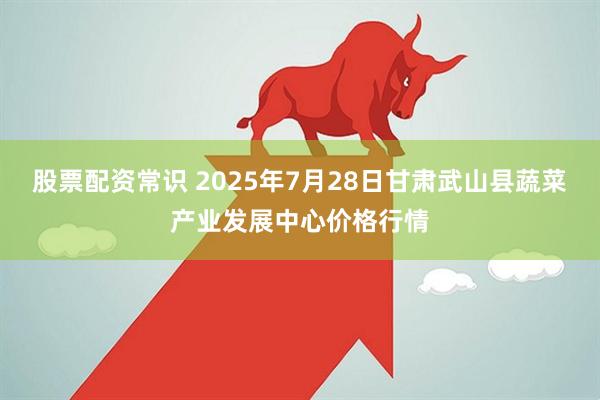 股票配资常识 2025年7月28日甘肃武山县蔬菜产业发展中心价格行情