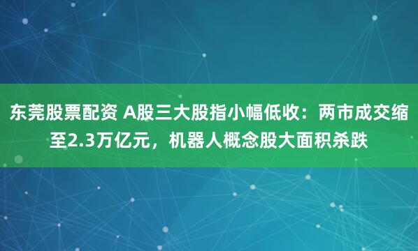 东莞股票配资 A股三大股指小幅低收：两市成交缩至2.3万亿元，机器人概念股大面积杀跌